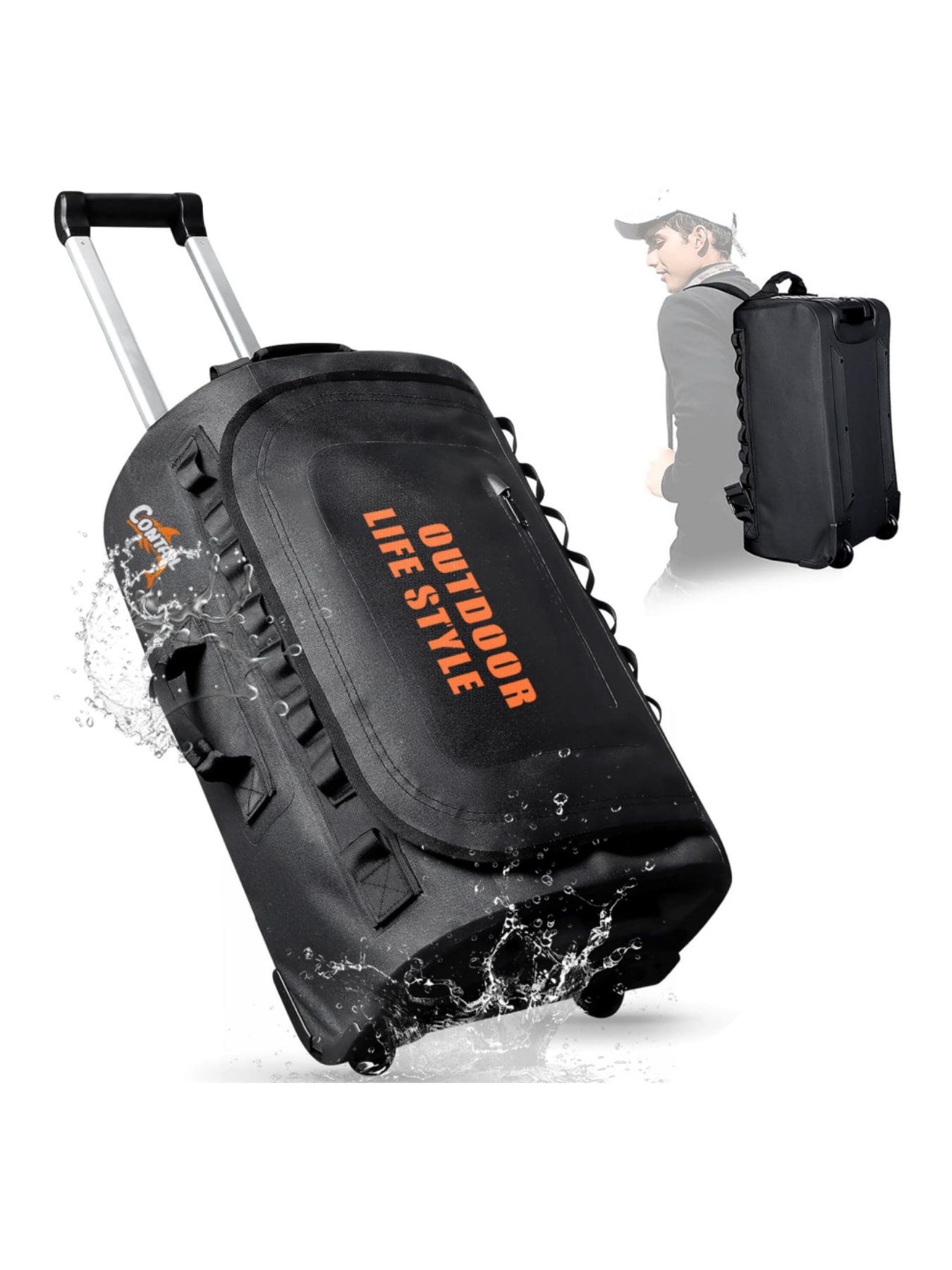 Foldable Rolling Luggage Bag - Bolsa de mergulho com rodas de