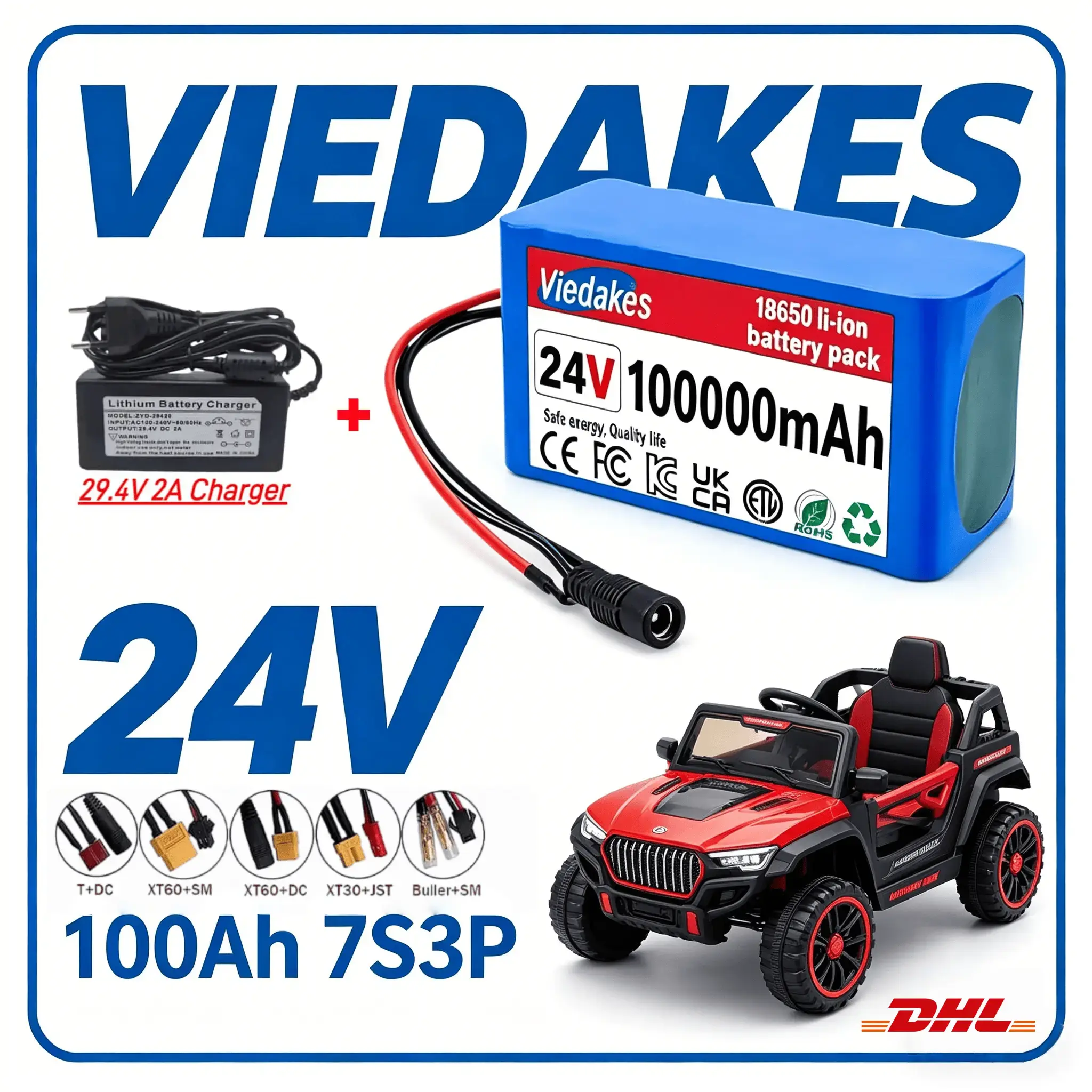 Kids Ride On Suitcase Scooter - ✈️ ✈️ Bateria VIEDAKES 24V 40Ah