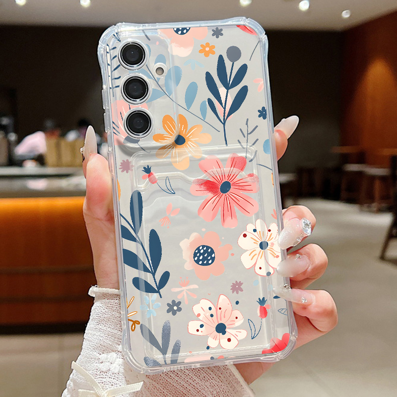 Wallets - Capa Carteira Floral Colorida para Samsung